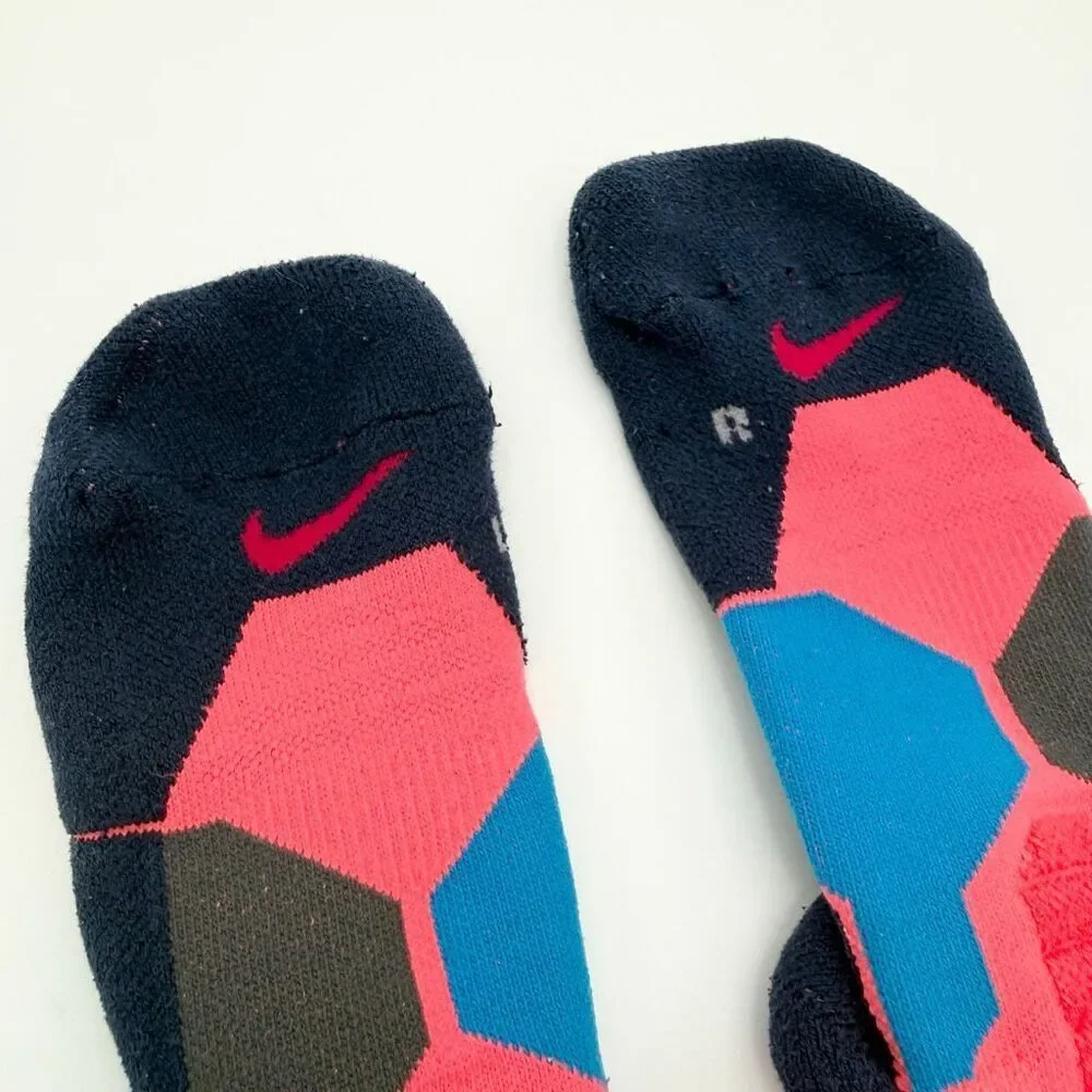 Nike Elite KD Basketball Socks Pink Teal Navy - Women’s US Large